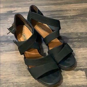Paul Green black strap heel